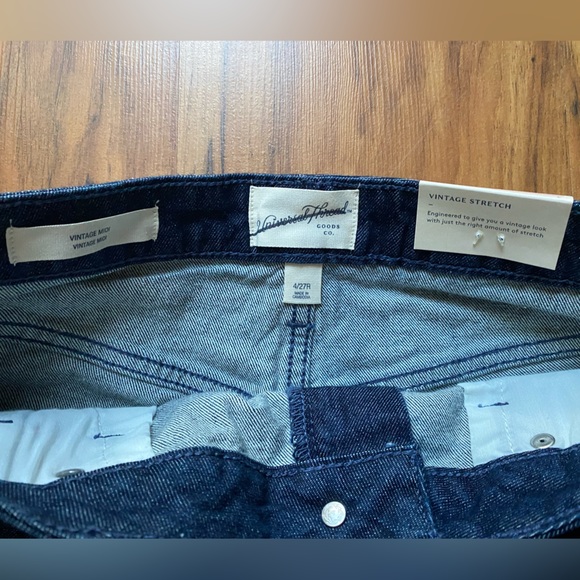 Universal Thread Vintage Stretch Midi Shorts Retro Dark Blue Jean Copper Accents - Picture 4 of 10